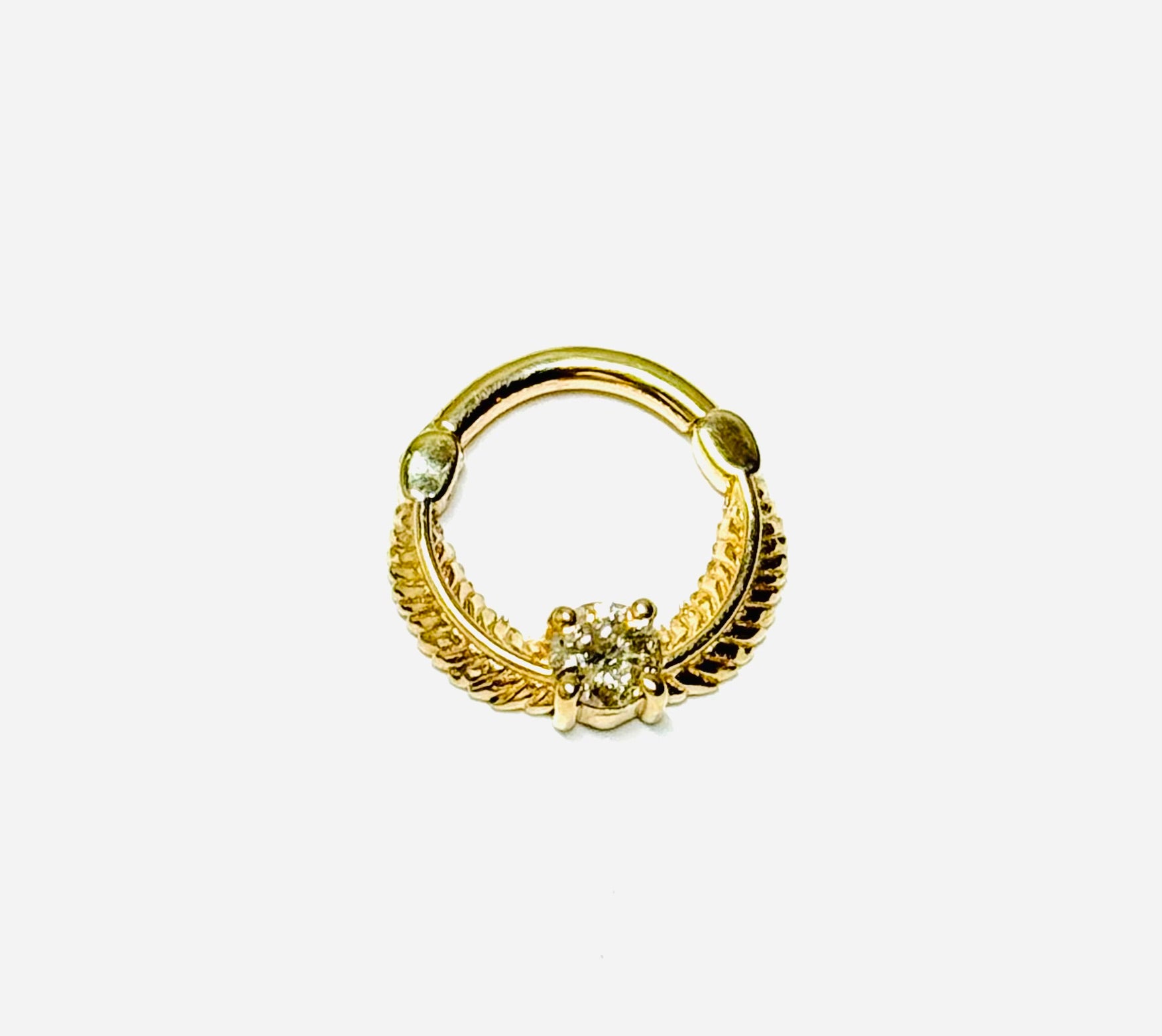 14K-Y Hinger Piercing with Center Diamond