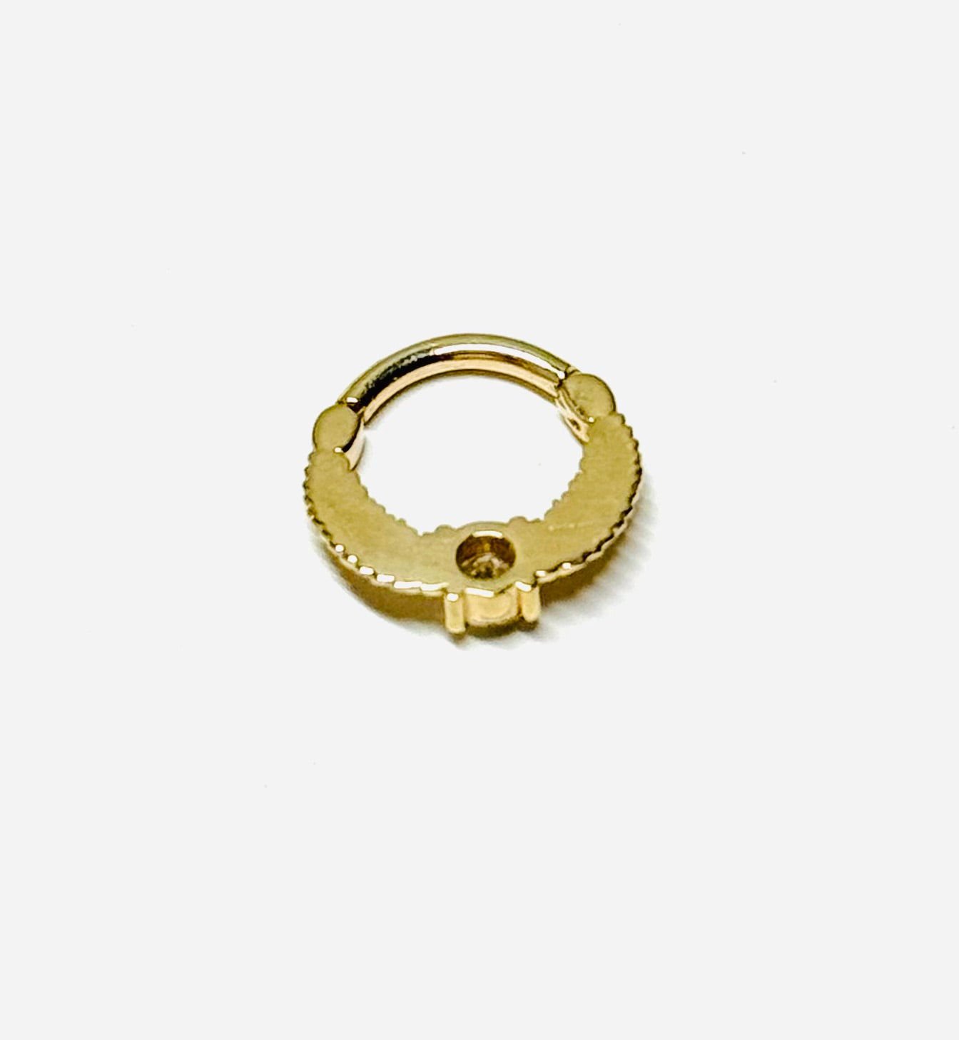 14K-Y Hinger Piercing with Center Diamond