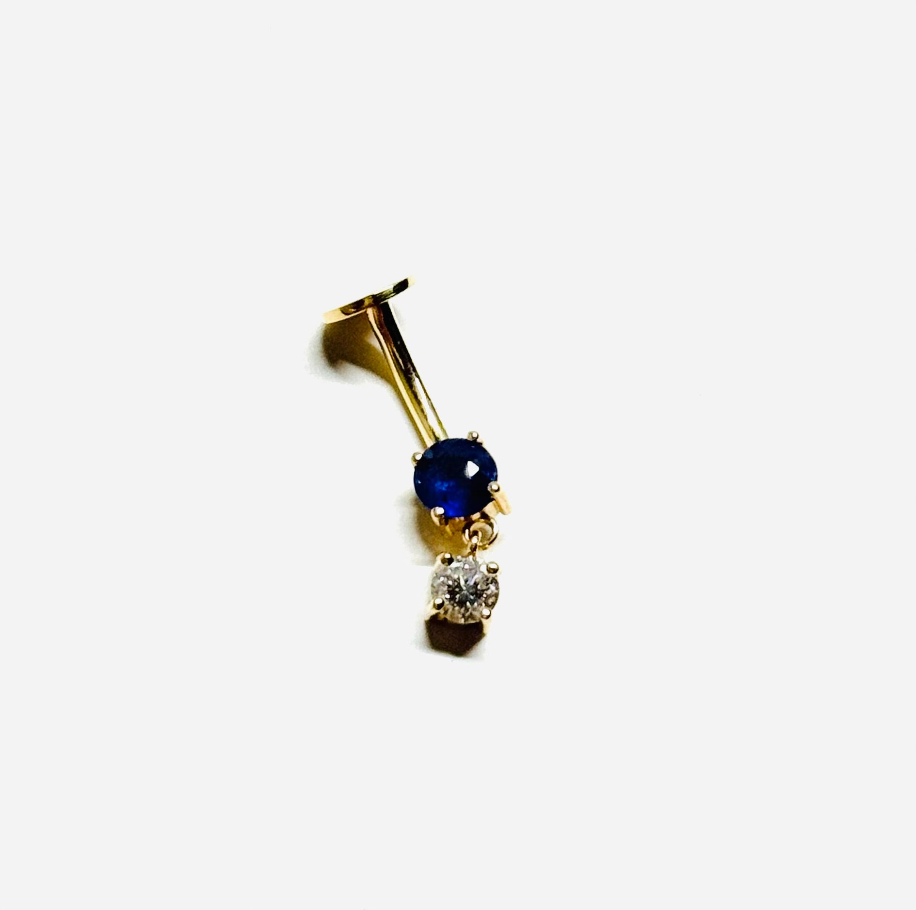 14K-Y Lab Grown Diamond and Sapphire Piercing