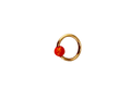 Cautive Ring Piercing with Red Opal14k-Yellow Gold