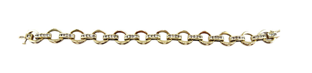 Bracelet with Diamonds 14K-Yellow Gold